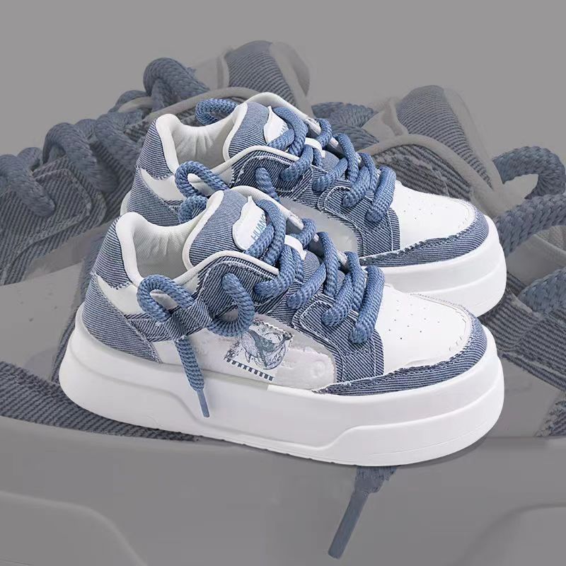 여성을위한 두꺼운 밑창 신장 증가 운동화 2025 봄 새로운 작은 핑크 스포츠 캐주얼 신발 다목적 대비 색상 흰색 신발