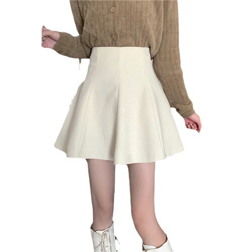 Umbrella skirt, corduroy skirt, women's new autumn and winter style, high-waisted a-line, short skirt, with sweater
