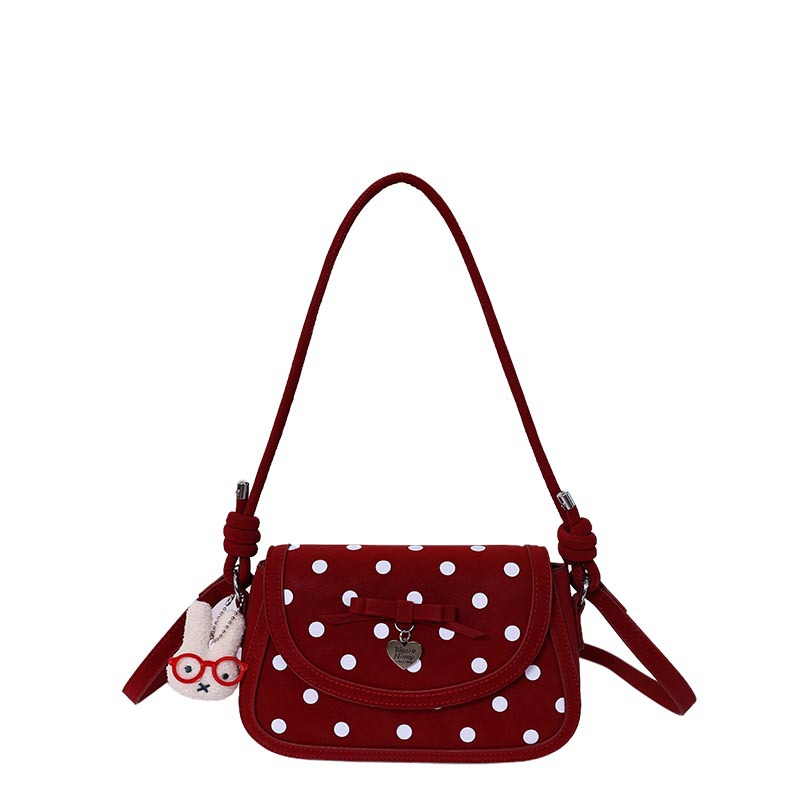 Inspiración coreana de punto de hombro mochila de hombro de mujer bolso de arco pequeño bolso cuadrado de diseño diario de moda