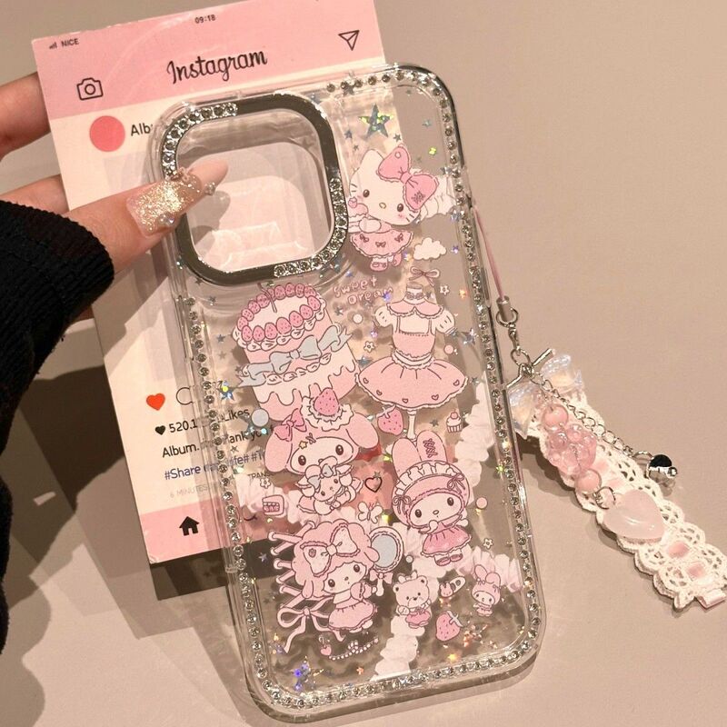 Diamond Cake Melody Suitable for iPhone 17 Phone Case 16Pro New Model 14/13 Transparent 12Promax for Women