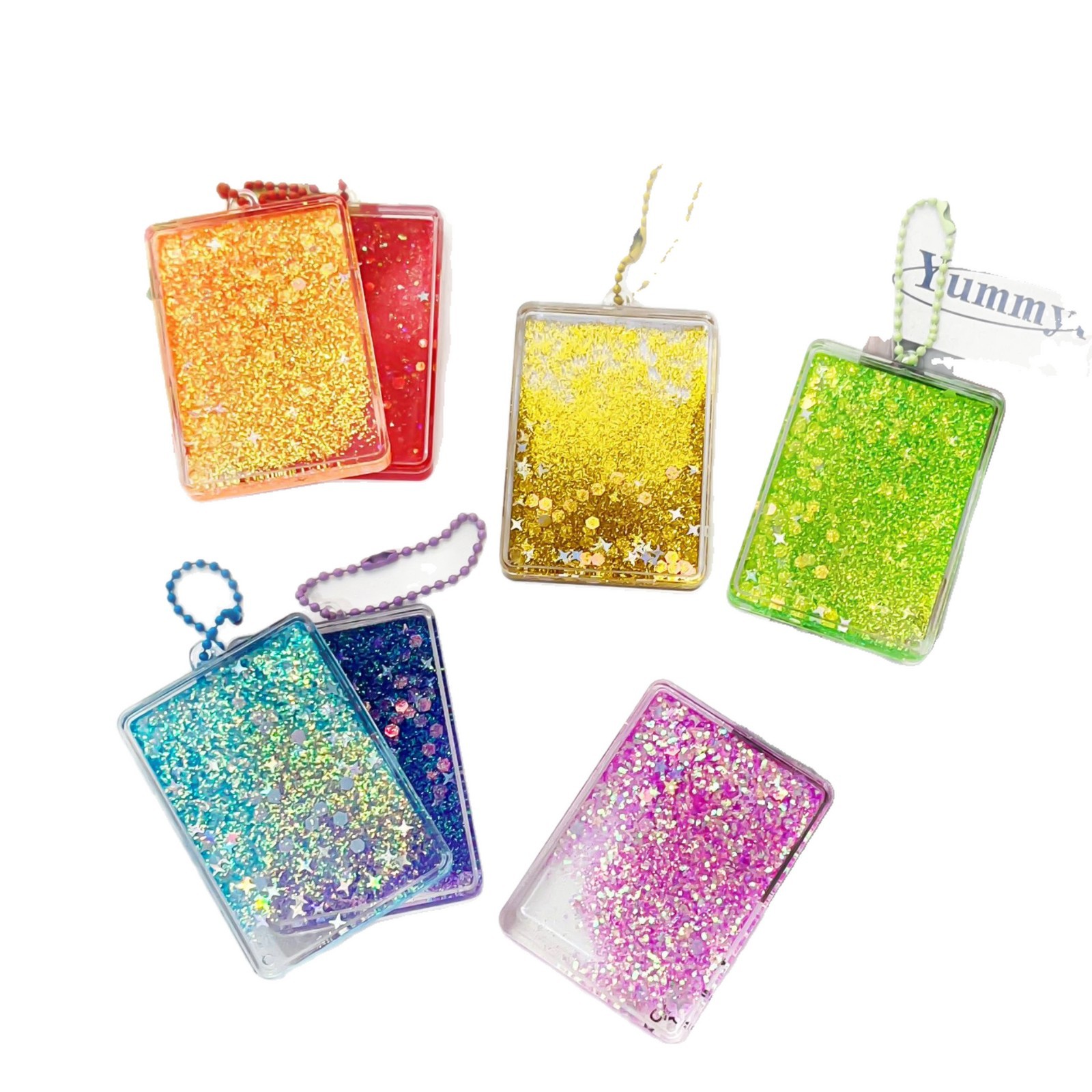 Colgante acrílico DIY creativo puede personalizar en arena flotante de petróleo flash colgante accesorios llaveros bolsas colgantes regalo