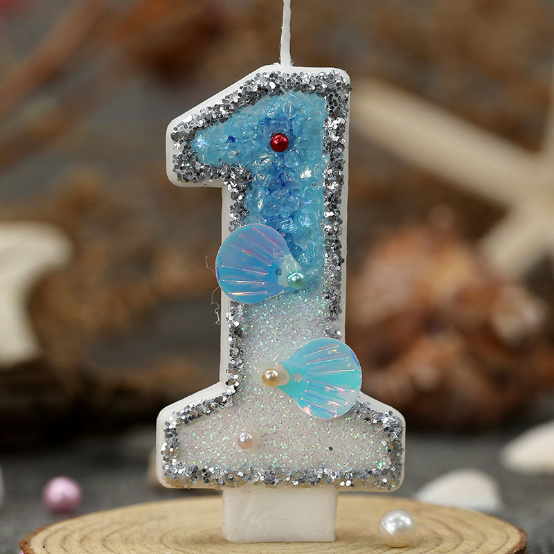 Nuevas velas digitales marinas playa de perlas conchas creativas bienes transfronterizos necesidades diarias venta caliente cumpleaños venta caliente transfronterizas