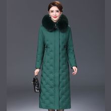 长款羽绒服女长过膝年新款时尚修身大毛领中长款加厚冬季外套