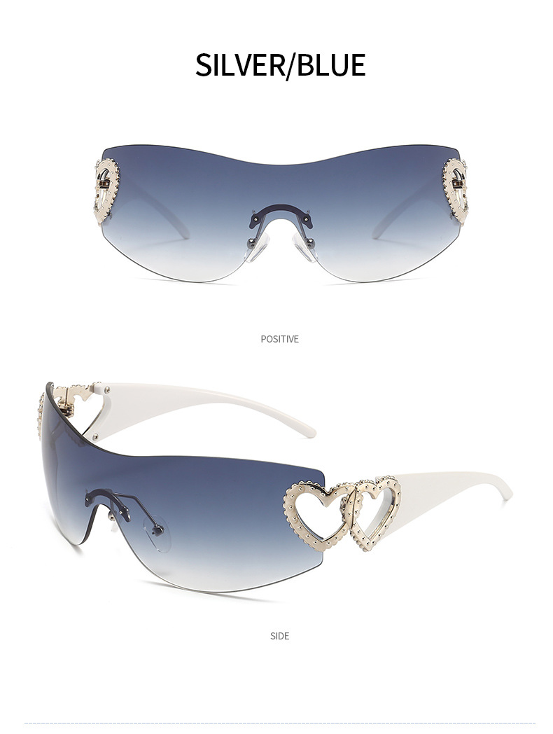 Fashion Heart Shape Pc Special-shaped Mirror Frameless Women's Sunglasses display picture 12