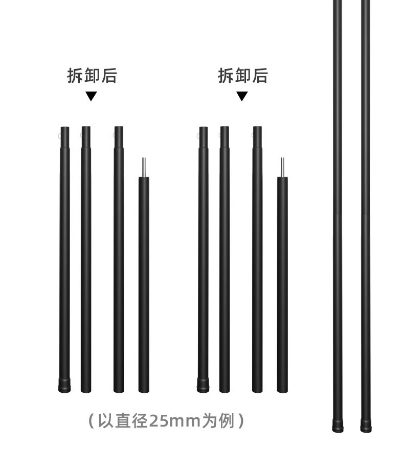 Outdoor Canopy Poles, Thickened and Reinforced Poles, Sunshade Net Support Poles, Tent Telescopic Poles, Direct Supply from the Source