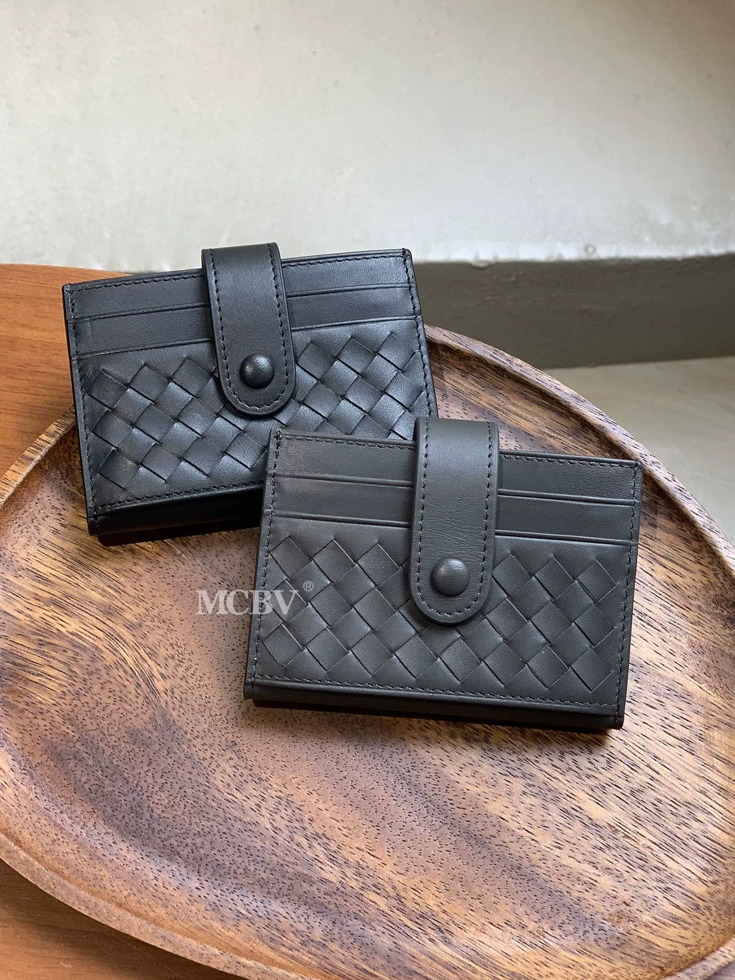 Плетеный держатель карт MCBV, сумка для документов для мужчин и женщин, кожаный кошелек, натуральная кожа, съемный лист