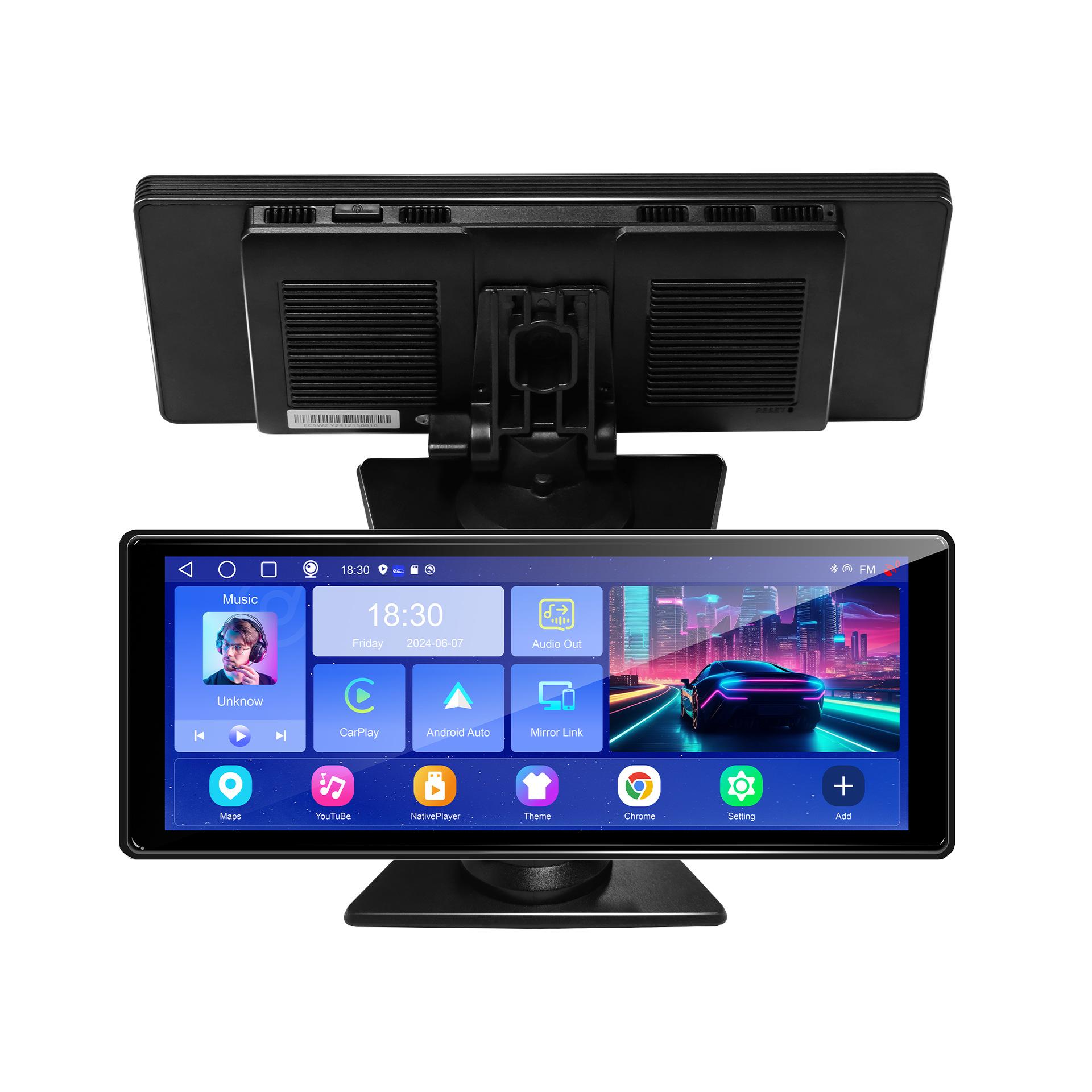 10.26inch Carplay Portable Screen Smart Car Navigation Player Hd Reversing Image Car Recorder