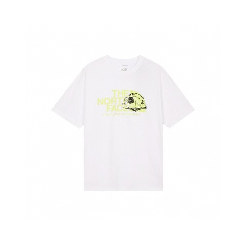 NTノースフェイスの純綿Tシャツの正しいバージョン、男性と女性用、カップル向けの同じスタイル、トレンディなプリント、幅広で多用途、カジュアル半袖|undefined