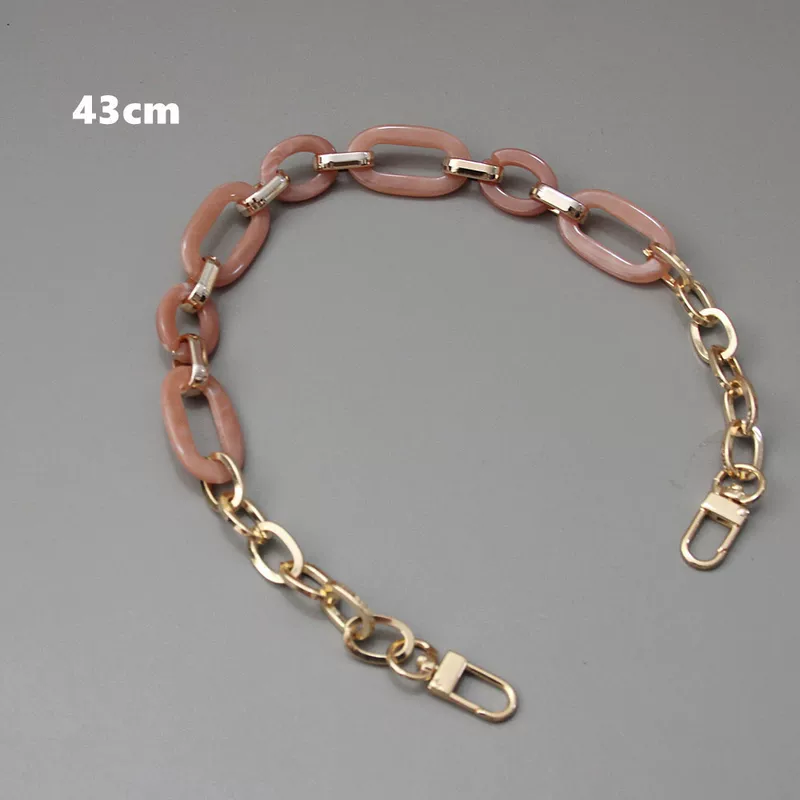 Beige amber acrylic red plastic chain, ручка, 43см