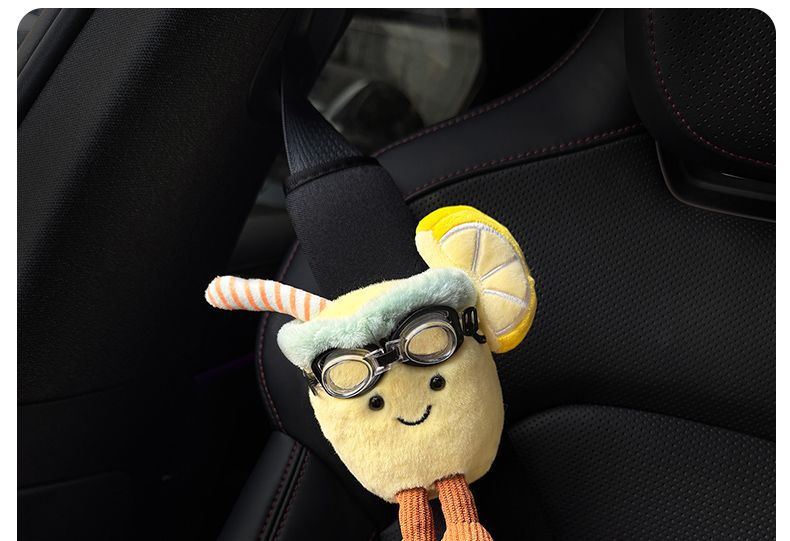New Style Protective Goggles, Sunflower Lemonade, Seatbelt Shoulder Pads, Decorative Plush Doll, Car Decoration, Anti-Neck Strangulation for Women