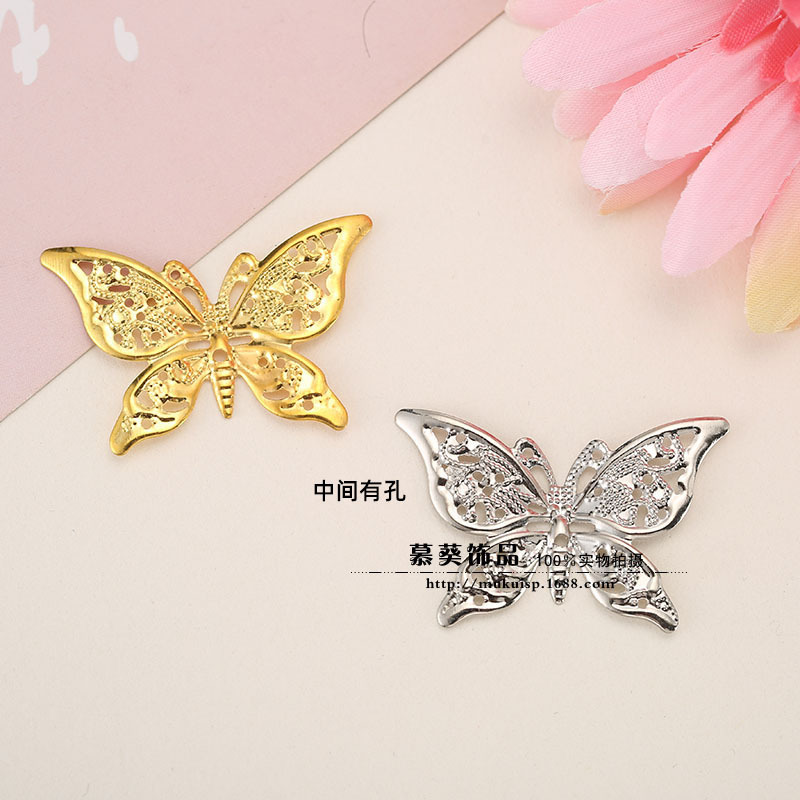 DIY jewelry accessories ancient headdress material 40*26mm hole butterfly gold/White K/Silver DIY jewelry accessories ancient headdress material 40*26mm hole butterfly gold/White K/Silver