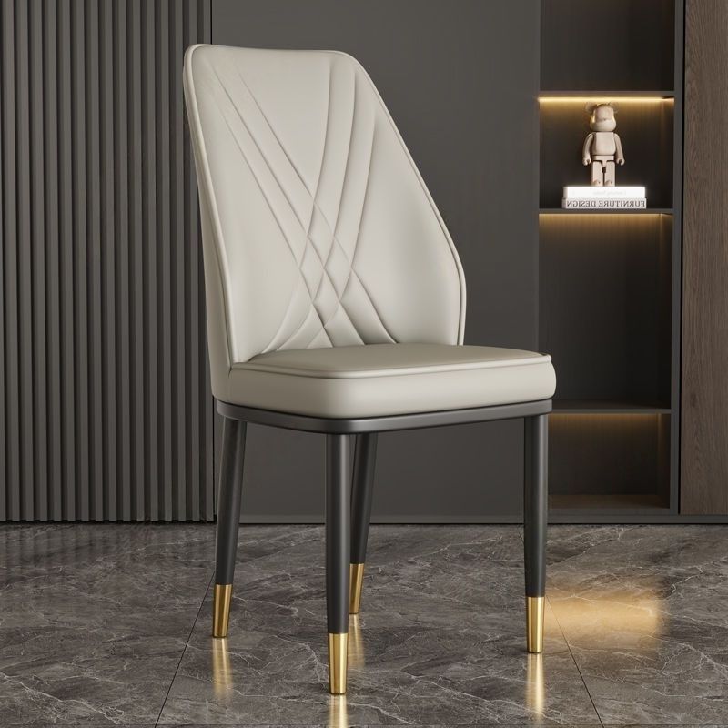 올 라이트 그레이 [골드 다리] (업그레이드된 두꺼운 포크백 의자)