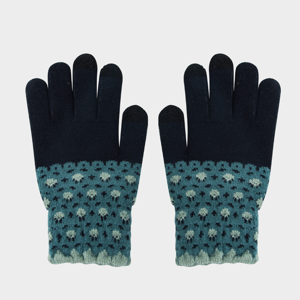60g Weight Cotton Material Solid Color Pattern Unisex Gender Grey, Pink, Green, Yellow Color One Size Size Gloves Female Winter Fleece-lined Warm-keeping And Cold-proof Touch Screen Gloves Cute Fashion Net Red Wind Student Five Finger Riding Gloves 11