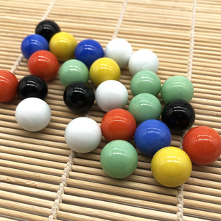 Factory supply 16mm 25mm porcelain color glass beads crafts beads glass marbles