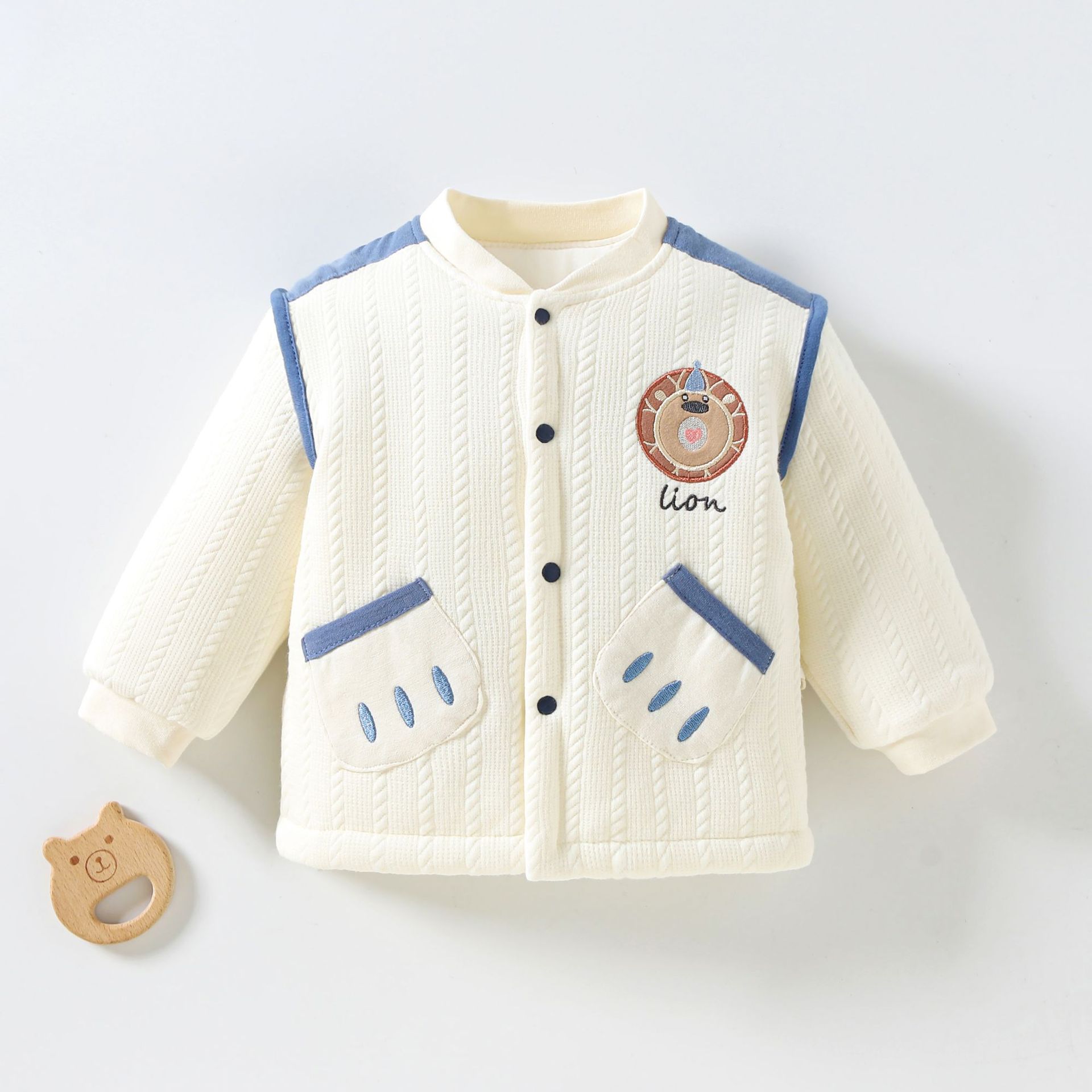 婴儿外套男童洋气秋冬开衫新款棉单件上衣打底外出加厚针织宝宝