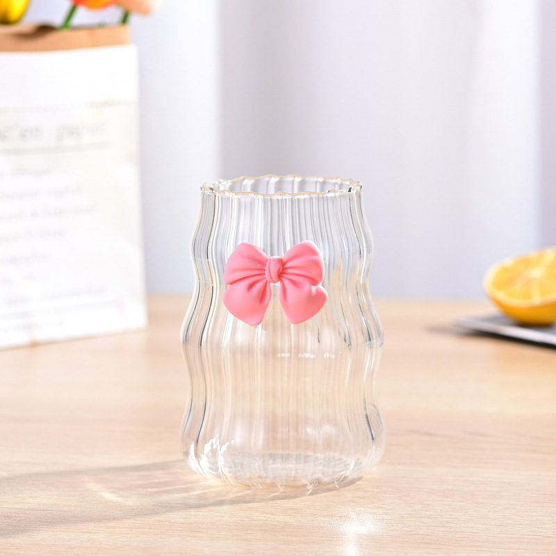 Taza en espiral Taza de bebida fría regordeta Taza de té con leche Taza de nube Taza de vidrio de café con pajita Taza de jugo de borosilicato alto