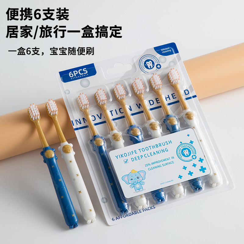 Morandi Kidsren's Toothbrush 3-6-12 Years Old Baby Small Head Soft Bristles Family Pack Super Soft for Baby Teeth Gum Protection Cleaning Non-Slip