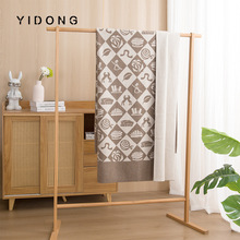 12针双提双面提花毯纯山羊绒沙发毯复古针织绒毯格子单人披毯盖毯