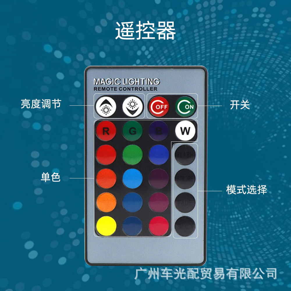 Car Led Colorful Fog Lights Remote Control 27 Lights H1 H3 H4 H7 H8 H11 9005 Car Front Fog Lights
