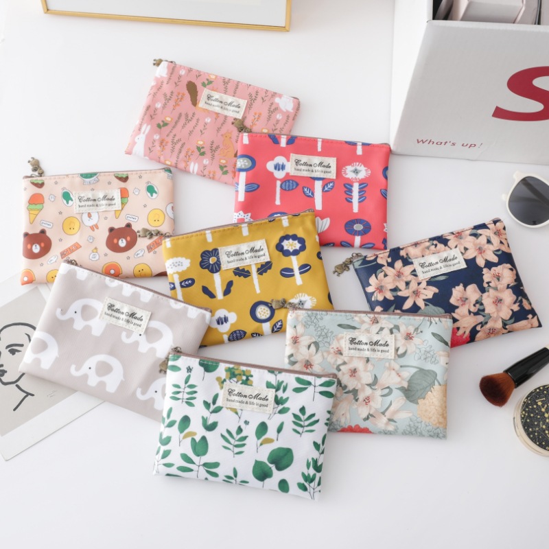 Ins Style Simple Cosmetic Bag Cute Coin Purse Storage Bag Wash Bag Hand Bag Red Envelope Canvas Hand Bag