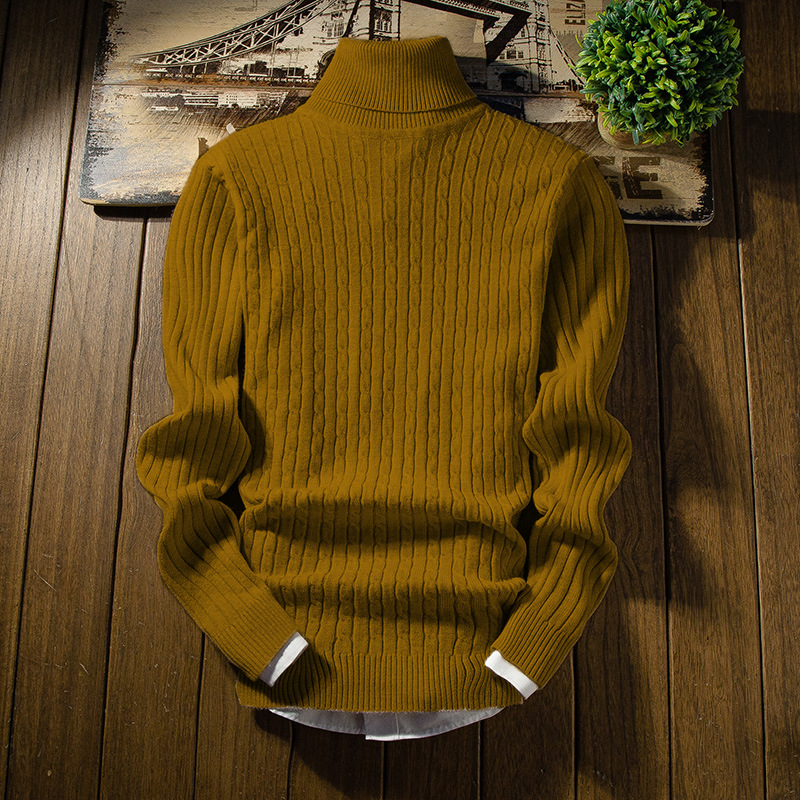 Winter trend base solid color knitted sweater