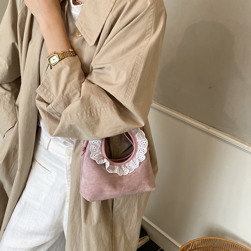 Nueva bolsa coreana para niños, lindos bolsos de encaje para bebés, bolsos de peluche, mini bolsos de hombro para hombres y mujeres.