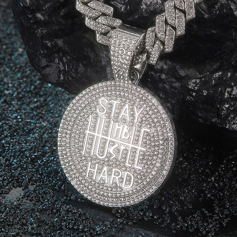 Strass Cuban Chain Halskette Mit Englischem Buchstaben Anhänger_voghion.com