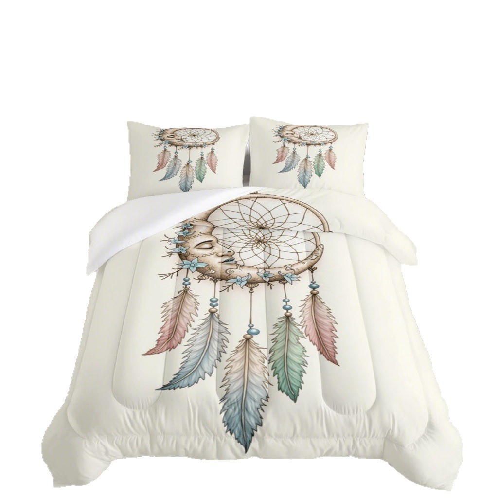 TEMU / JIT transfronterizo dreamcatcher 3D impresión digital 180gms edredón conjunto de ropa de cama