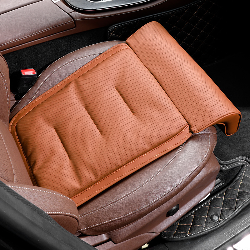Universal Car Seat Cushion with Leg Rest Extended Seat Four Seasons Universal (Seat cushion, seat cover) - front-row-with-leg-rest-ideal-orange-1-piece