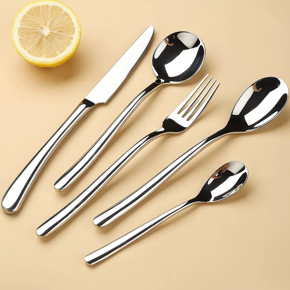 月光系列牛排刀叉勺三件套装304不锈钢西餐厅餐具牛排刀叉两件套