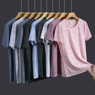 Camouflage Short-Sleeved Quick-Drying Clothing for Women Summer Ice Silk T-Shirt Outdoor Sports and Leisure Ice-Feel Thin Breathable Fitness Clothing for Men