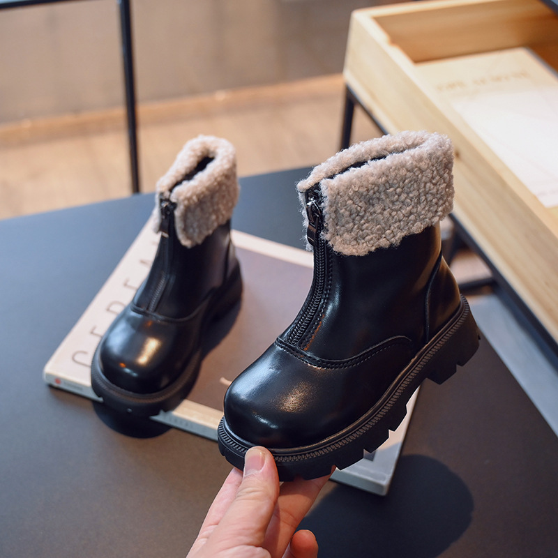 New children's cashmere warm cotton boots girls soft soled princess boots_voghion.com