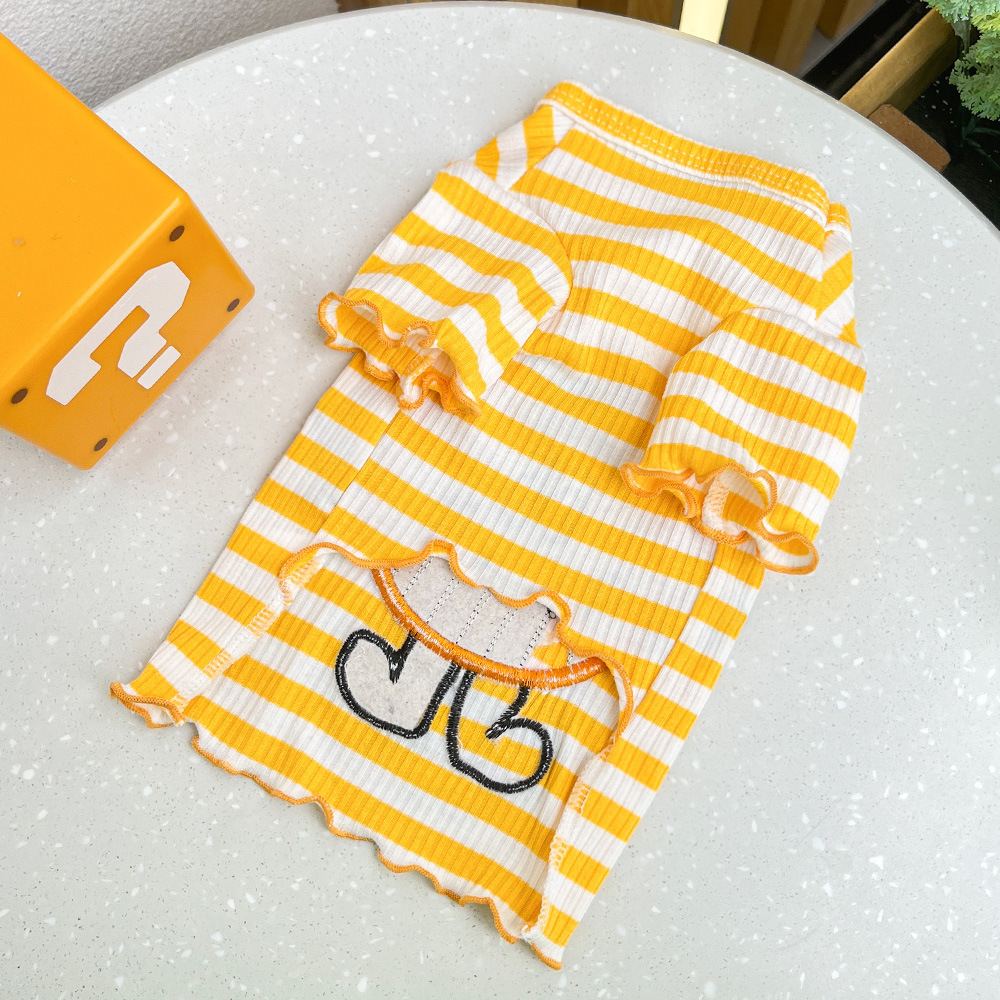 Gatos y perros, ropa para mascotas, nuevos productos de primavera y verano, camisa de fondo, Baba Mandarin Teddy Bichon Fadou Corgi