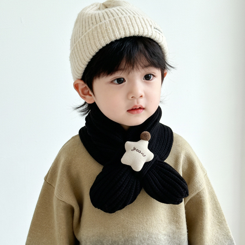 Baja para niños otoño y invierno baby tejer lana bufandas cruzadas niños niñas lindos invierno protector de cuello
