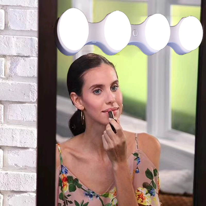 Голливудские зеркальные фары usb три цвета затемнение портативные 4 лампочки присоски без пробоин