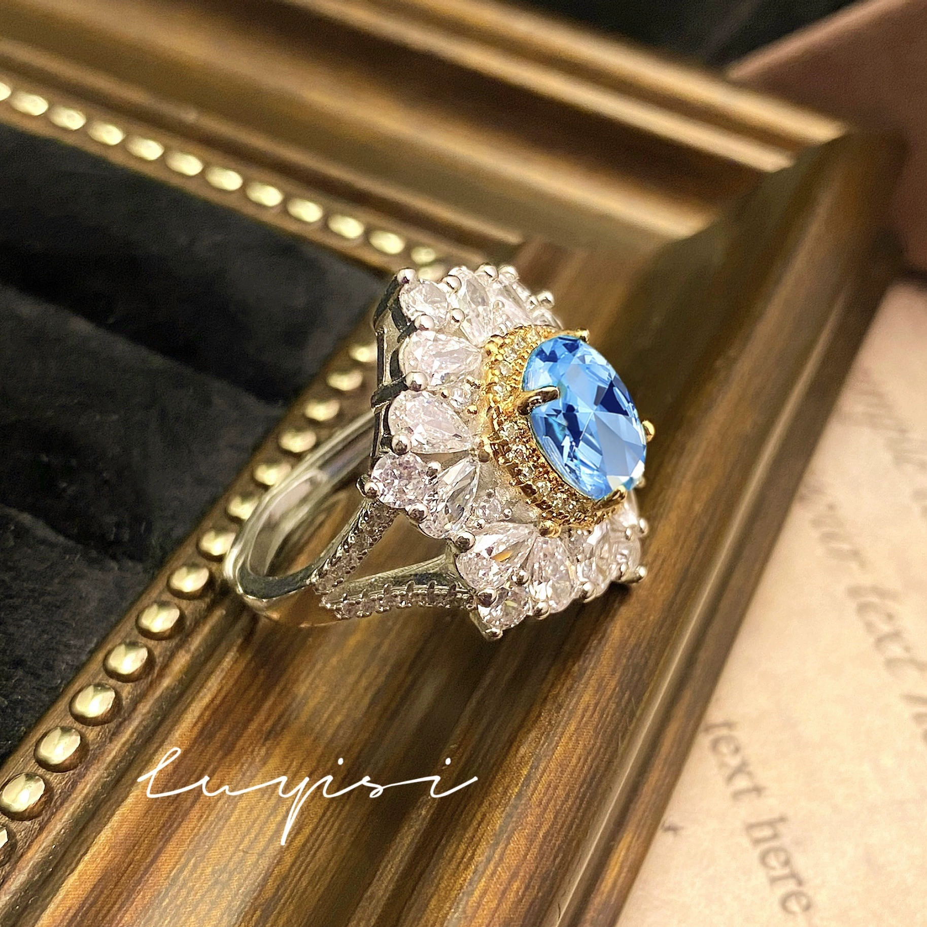 One size organic ring with stone, accessory, 3 carat