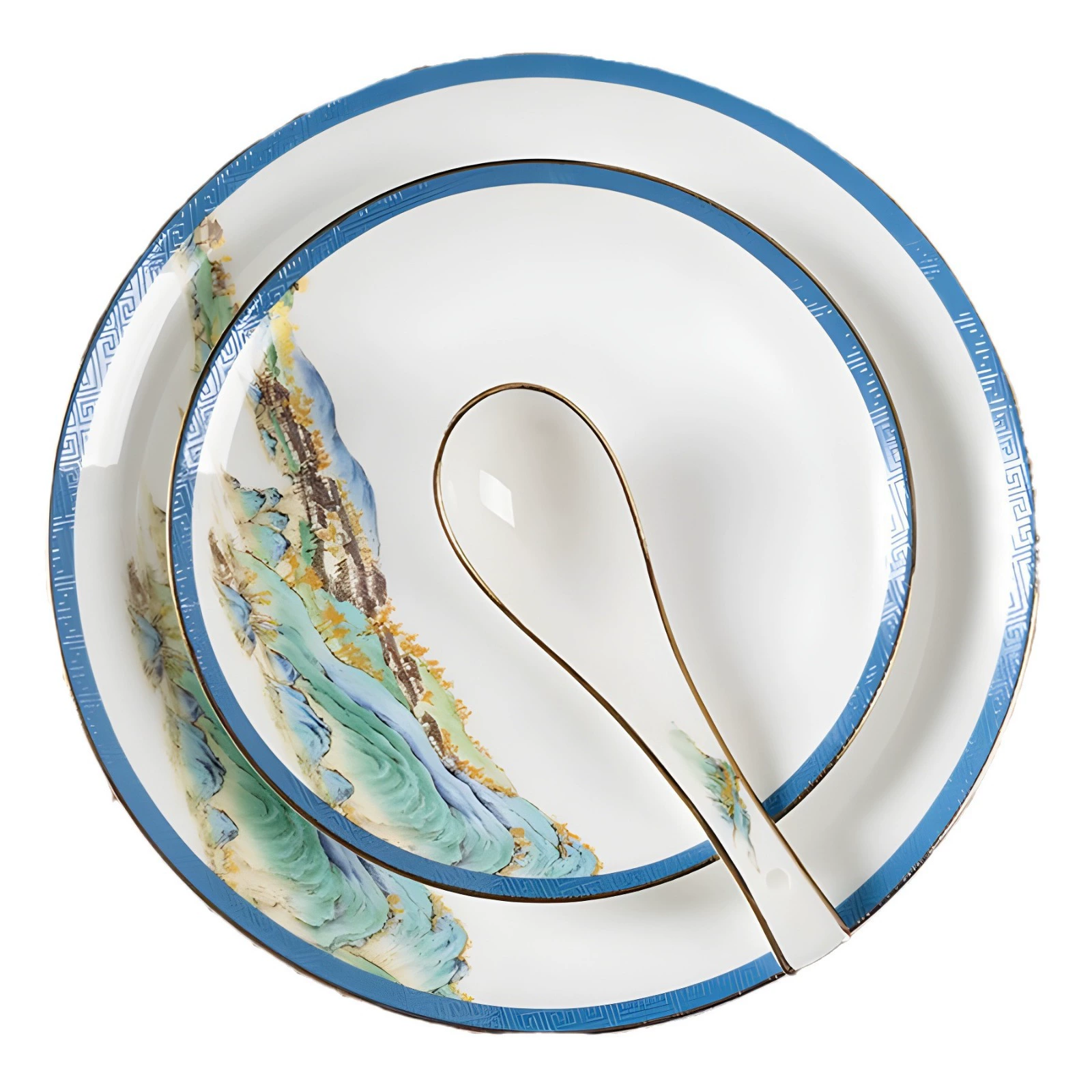 2024 набор посуды из bone china Jingdezhen, чаши и тарелки, новый китайский стиль, керамические чаши и тарелки, полный подарок, оптом