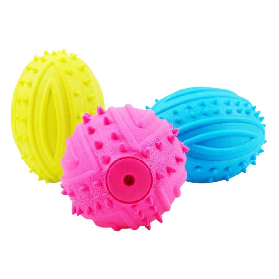 Juguete para perros TPR rugby cachorro resistente a los mordiscos bola vocal molar Corgi Golden Retriever perro mediano juguete para mascotas