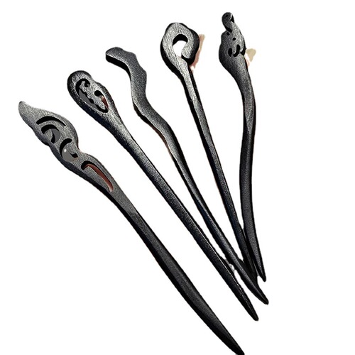 Autumn and winter wooden hairpins, ancient style hairpins, simple modern wooden hairpins for women's cheongsam, new Chinese style flower hairpins and hair accessories