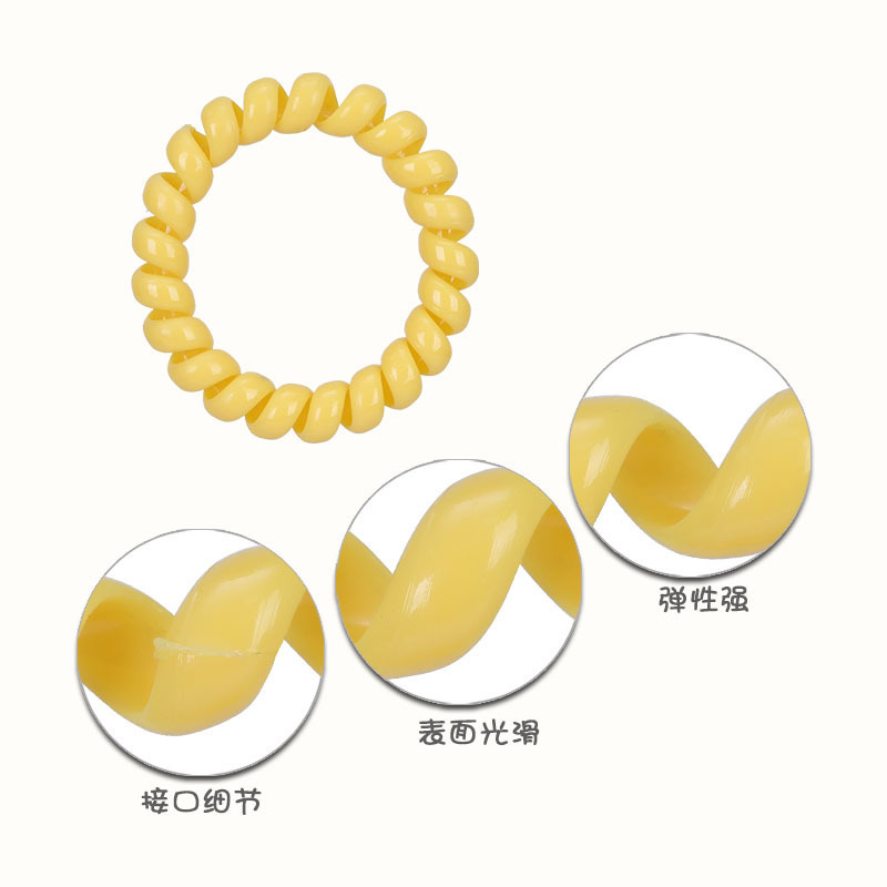 跨境亚马逊新款韩版电话线发圈5.5CM四色手环发绳透明果冻色头绳|undefined
