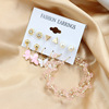 Woven crystal earings, earrings, metal set, suitable for import, 6 pair