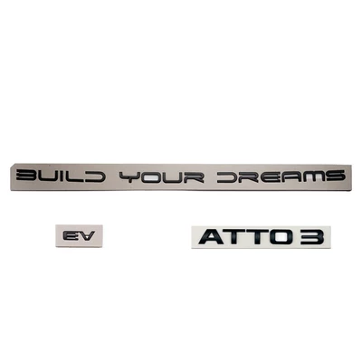 Car logo – Suitable for BYD overseas vehicle - glossy-black-replacement-atto3-overseas-version-tail-emblem-3-piece-set-replacement-for-car-rear