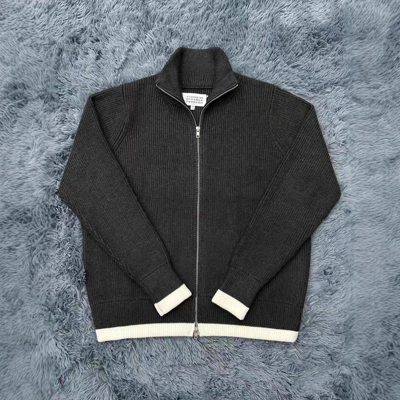 Cross-Border M6 Ma-Style Niche Trendy Brand Retro Lazy Zipper High-Neck Double-Layer Knit Sweater in Stock Long Sleeve Cross-Border M6 Ma-Style Niche Trendy Brand Retro Lazy Zipper High-Neck Double-Layer Knit Sweater in Stock Long Sleeve