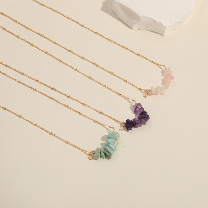 Womenu0027S Simple Style Geometric Copper Natural Stone Necklace Plating Copper Necklaces