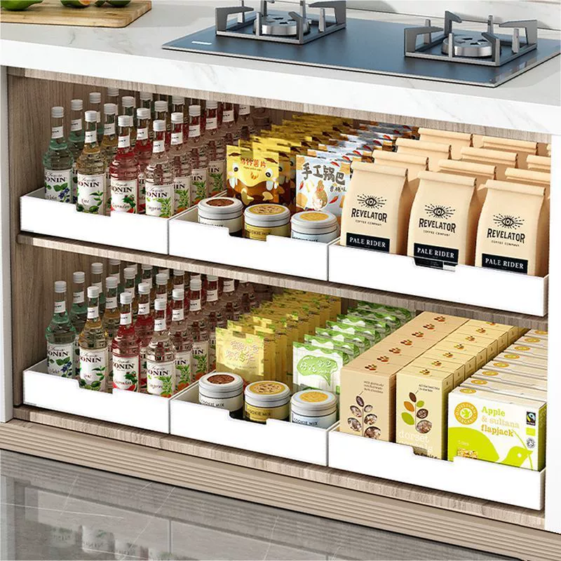 Ultra-thin Drawer Kitchen Cabinet with Pull-Out Spice Baskets for Deep Narrow Storage Organizer