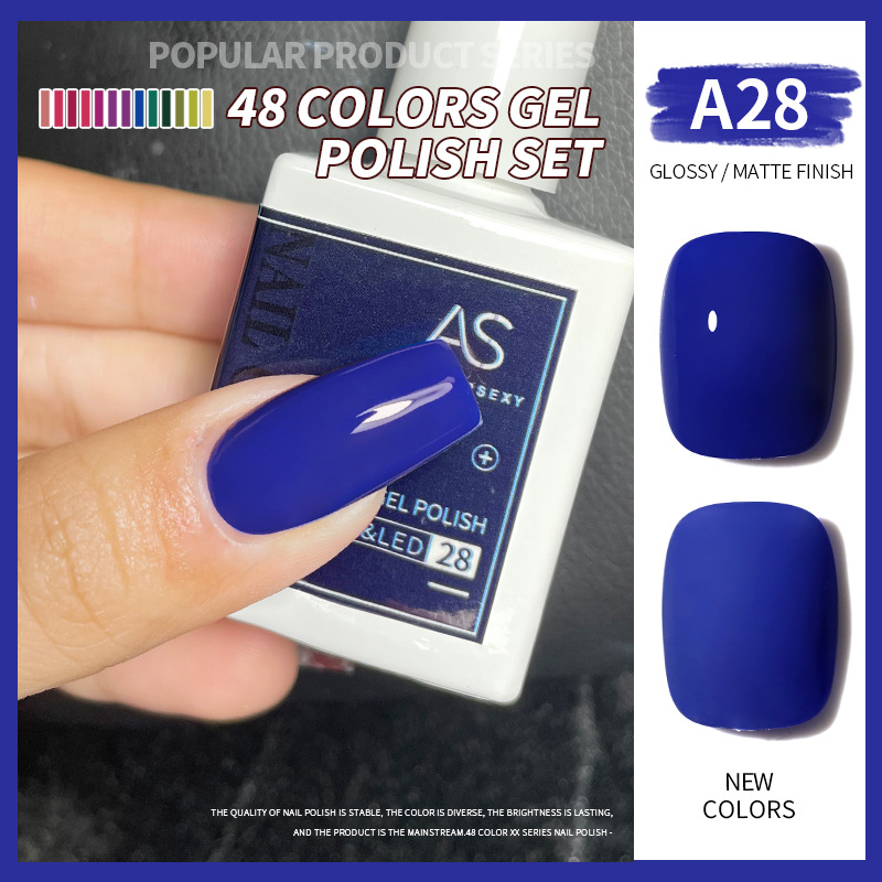 Una botella de pegamento de esmalte de uñas de un color 2022 nuevo verano popular 48-color Pequeño conjunto para el salón de uñas traje completo