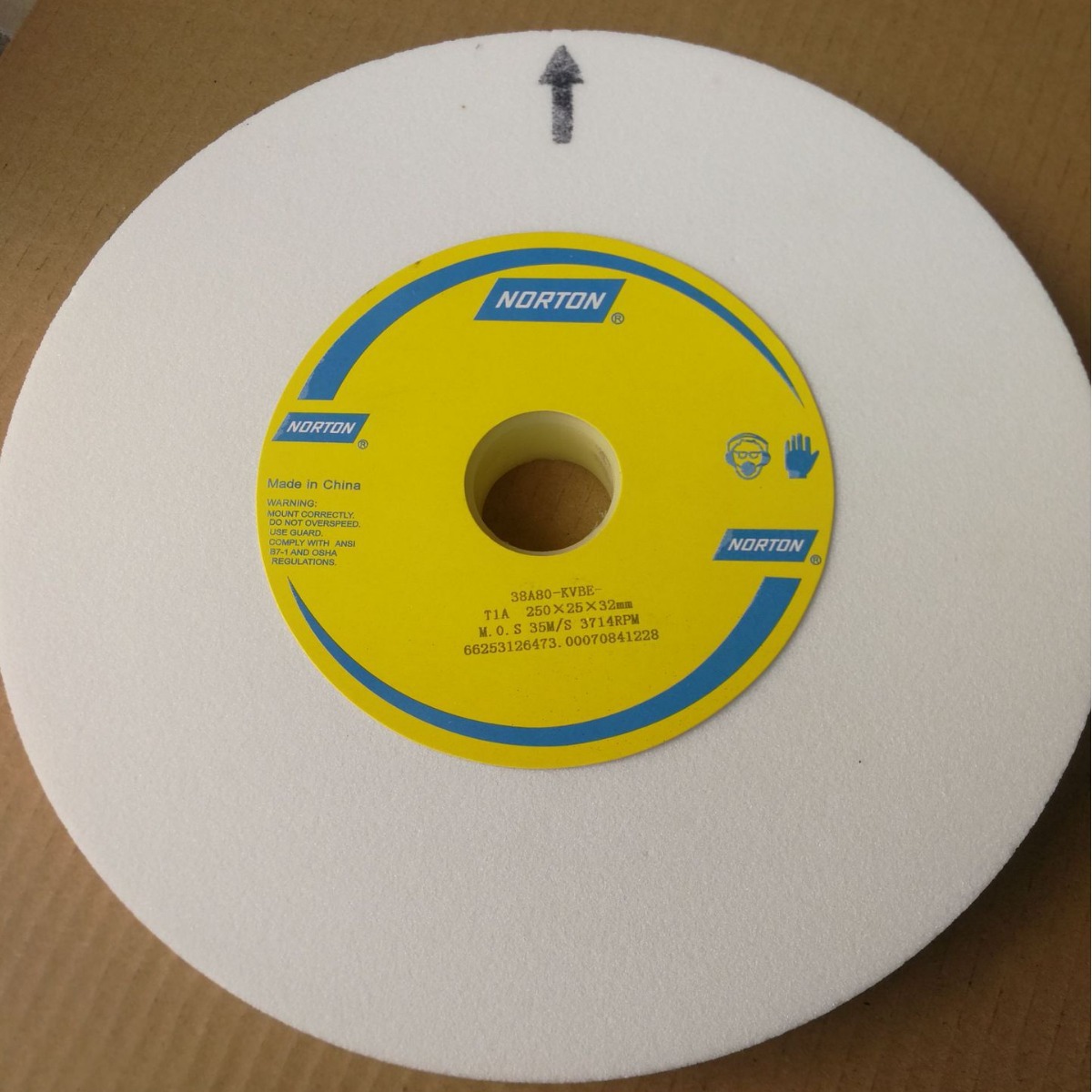 批发诺顿砂轮白刚玉白色砂轮38A250*25*32/75.46K,1片起.规格齐全