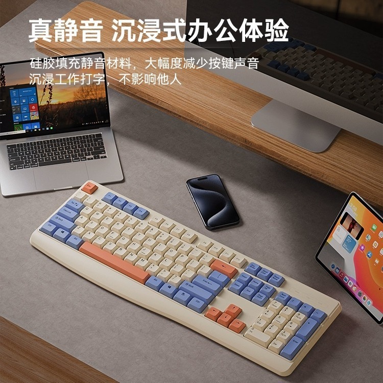 Viper 有線カラーマッチング高級キーキャップ メカニカルタッチ 静音キーボードとマウスセット デスクトップコンピュータ オフィス機器|undefined