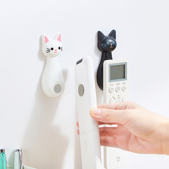 Cat Magnetic Hook Strong Adhesive Cartoon Invisible Air Conditioner Remote Control Organizer No Drilling Router Fixer