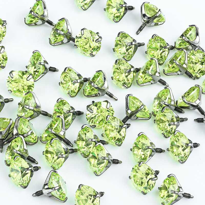 F136 Titanium Alloy Ear Stud Long Teeth 5A Claw Zirconium G23 Titanium Ear Bone Nail Accessories External Teeth Lip Nail Human Puncture Jewelry detail image 11